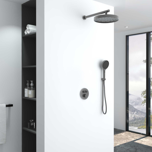 картинка Душевой комплект Inspire VSFW-3I22MT2GM встраиваемый, термостатический, двухрежимный, вороненая сталь от магазина Сантехстрой
