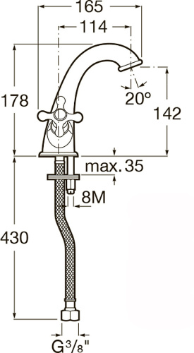 картинка Смеситель Roca Carmen для раковины без донного клапана (5A3B4BC00) от магазина Сантехстрой