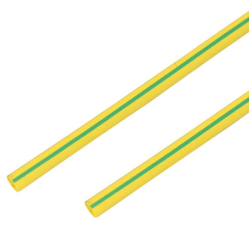 картинка Трубка термоусаживаемая ТУТ 60,0/30,0мм,  желто-зеленая,  упаковка 10 шт.  по 1м,  PROconnect от магазина Сантехстрой