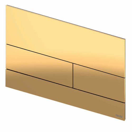 картинка TECEsquare Панель смыва для унитаза с 2 клавишами, металлическая, цвет PVD Polished Gold Optic от магазина Сантехстрой