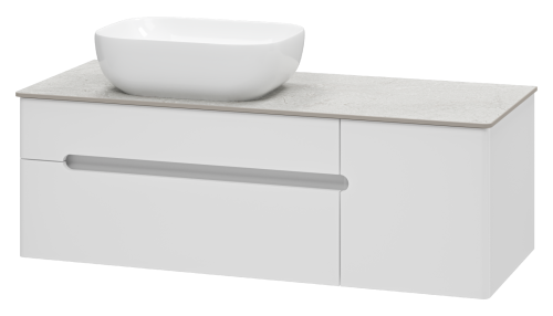 картинка Тумба с раковиной Роял 120 подвесная (белая) + столешница + раковина Sanita Luxe Infinity 60 от магазина Сантехстрой