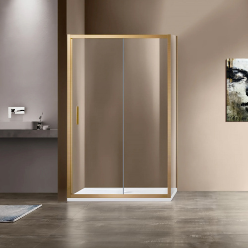 картинка Душевой уголок Garda VSR-1G1013CLG, 1300*1000, брашированное золото, стекло прозрачное от магазина Сантехстрой