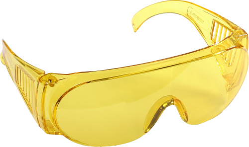картинка Защитные жёлтые очки STAYER MX-3 монолинза с дополнительной боковой защитой и вентиляцией, открытого типа от магазина Сантехстрой