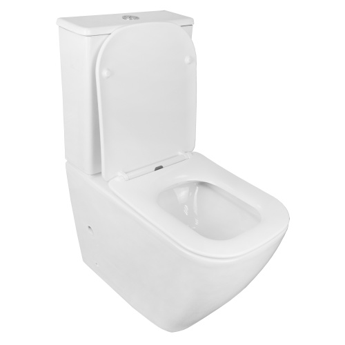 картинка Унитаз напольный Azario LEVANTO 620x380x830 безободковый в комплекте cо смывным механизмом Geberit и сиденьем микролифт (AZ-1228A-G) от магазина Сантехстрой