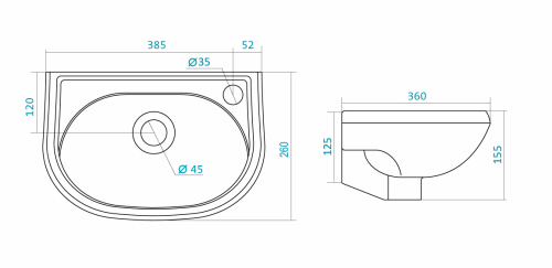 картинка Раковина Santek Бриз-40", белая (1.WH11.0.445) от магазина Сантехстрой