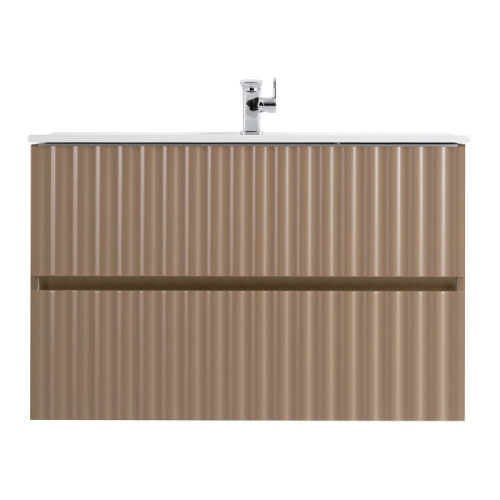 картинка Тумба под раковину подвесная Art&Max Elegant AM-ELEGANT-900-2C-SO-CM-LED 90х46,9 см, капучино матовый от магазина Сантехстрой