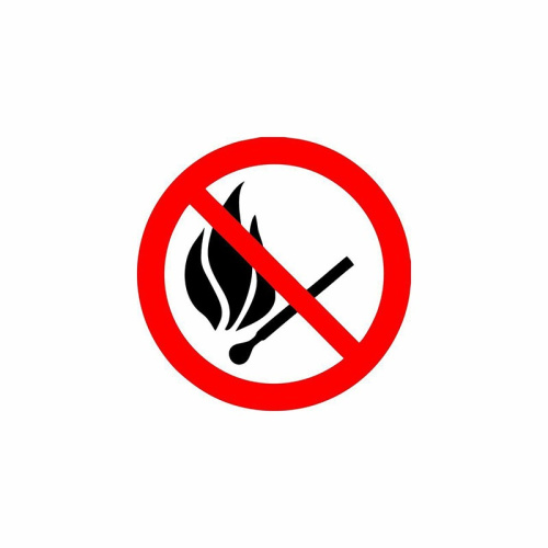 картинка Наклейка знак пожарной безопасности «Запрещается пользоваться открытым огнем и курить» d - 180 мм REXANT от магазина Сантехстрой