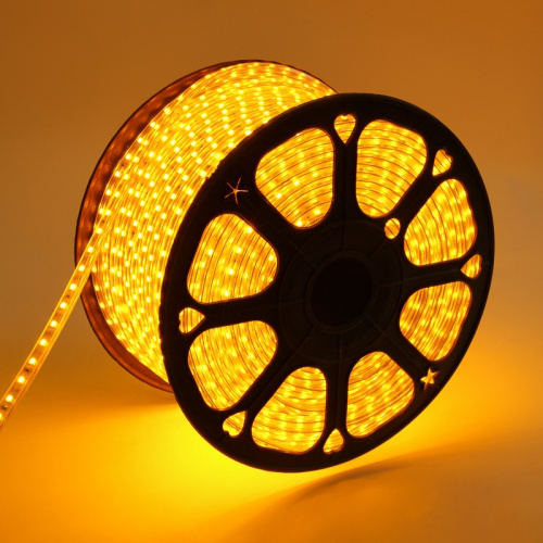 картинка LED лента 220 В,  13х8 мм,  IP67, SMD 5050, 60 LED/m,  цвет свечения желтый от магазина Сантехстрой