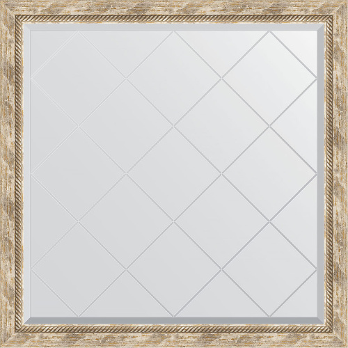 картинка Зеркало Evoform Exclusive-G 103х103 BY 4435 с гравировкой в багетной раме - Прованс с плетением 70 мм от магазина Сантехстрой
