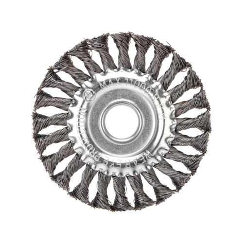 картинка Щетка дисковая для УШМ,  крученая стальная проволока,  125мм,  отв.  22,23мм KRANZ от магазина Сантехстрой