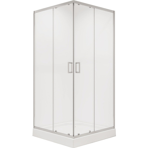 картинка Душевое ограждение Niagara Nova NG-6608-08 (90х90х195) квадрат,хром,двери раздвижные,стекло прозрачное,1 место от магазина Сантехстрой