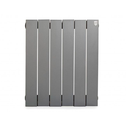 картинка Секционный биметаллический радиатор Royal Thermo Piano Forte 500, Silver Satin, количество секций 6 от магазина Сантехстрой