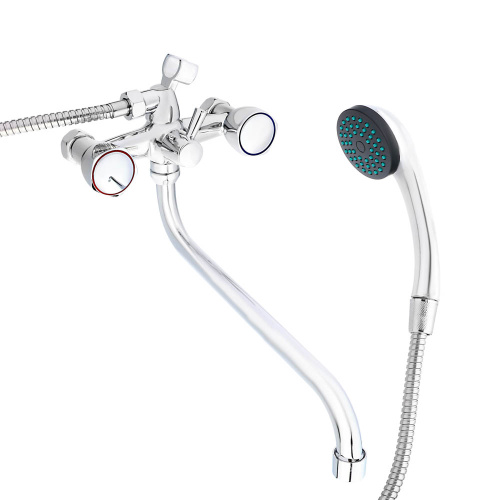 изображение союзкран смеситель для ванны с душем, круглый излив 30см, кер. кран-буксы 1/2, хром, цинк, sk08-s237