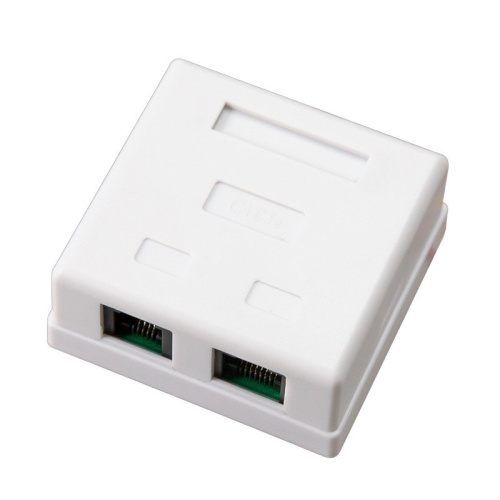картинка Розетка комбинированная внешняя,  UTP RJ-45(8P-8C) + RJ-11(6P-4C) REXANT от магазина Сантехстрой