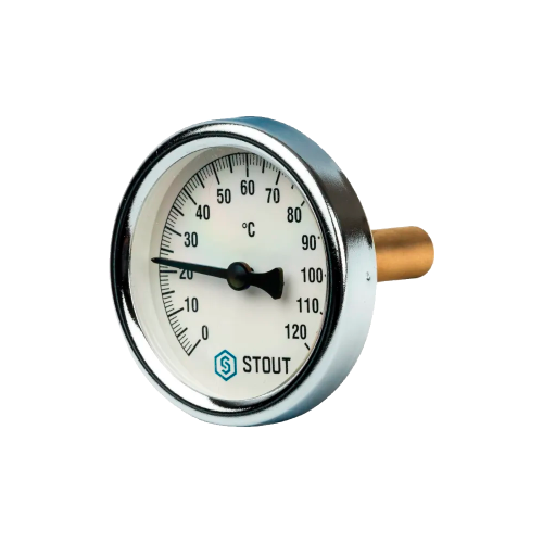 картинка Термометр биметаллический STOUT с погружным штоком корпус 63 гильза 50 от магазина Сантехстрой