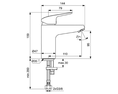 картинка Смеситель Ideal Standard Ceraflex B1712AA для раковины от магазина Сантехстрой