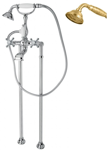 изображение напольный смеситель для ванны с ручным душем шлангом 150см cezares golf-vdp-02-m