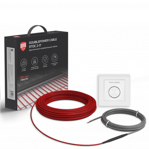 картинка Кабель нагревательный Royal Thermo RTDC 2-17-1500 с терморегулятором RTO-16 от магазина Сантехстрой