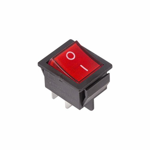картинка Выключатель клавишный 250V 16А (4с) ON-OFF красный с подсветкой (RWB-502, SC-767, IRS-201-1) REXANT от магазина Сантехстрой