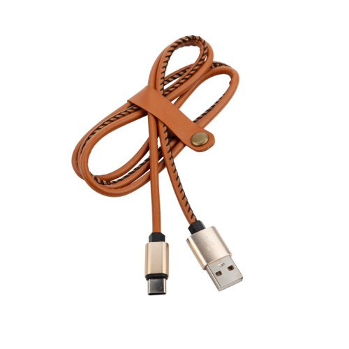 картинка Кабель USB-Type-C/2,1A/leather/brown/1m/REXANT от магазина Сантехстрой