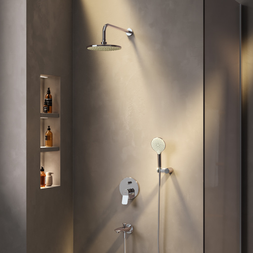 картинка FB85A10020 X-Joy, набор: см-ль д/в/душа, верхний душ 220 мм, держатель д/верхн.душа, душ.набор (ручн от магазина Сантехстрой