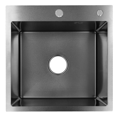картинка Кухонная мойка AZARIO SABRINA 500х500х200 нержавеющая сталь, цвет Оружейная сталь (AZB5050S) от магазина Сантехстрой