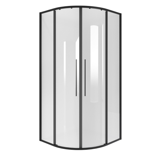 картинка Душевое ограждение Niagara Nova NG-6825-34ВLACK (80х80х195) четверть круга,черный матовый,двери раздвижные,стекло прозрачное,1 место от магазина Сантехстрой