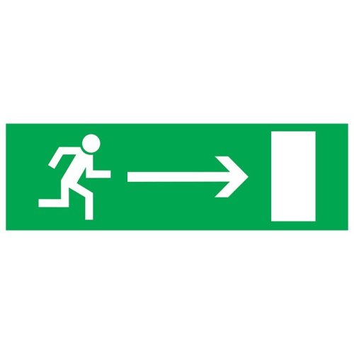 картинка Табличка ПВХ эвакуационный знак «Направление к эвакуационному выходу направо» 150х300 мм REXANT от магазина Сантехстрой