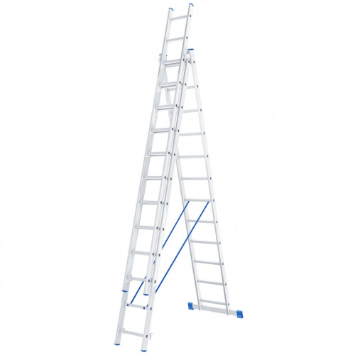 картинка Лестница, 3 х 12 ступеней, алюминиевая, трехсекционная, Россия, Сибртех от магазина Сантехстрой