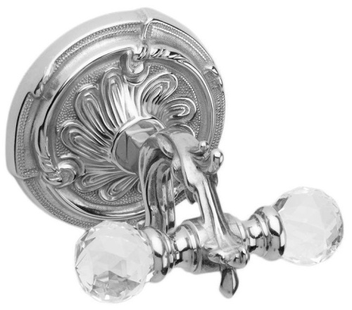 картинка Крючок Art&Max Barocco Crystal AM-1784-Cr-C двойной, хром от магазина Сантехстрой