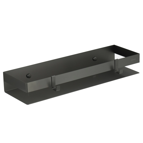 картинка Полка для душа прямая Lemark SHELF LINE 400 мм из нерж. стали с крючками, графит (9776054) от магазина Сантехстрой
