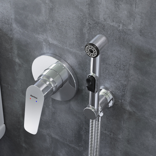 фотография 777510001 jupiter, смеситель монтируемый в стену с гиг. душем, хром