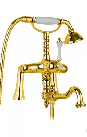 изображение смеситель cezares margot на борт ванны, золото