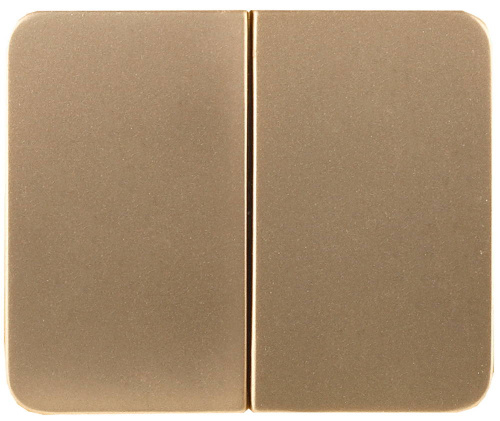 картинка Выключатель СВЕТОЗАР ″ГАММА″ двухклавишный, без вставки и рамки, цвет золотой металлик, 10A/~250B от магазина Сантехстрой