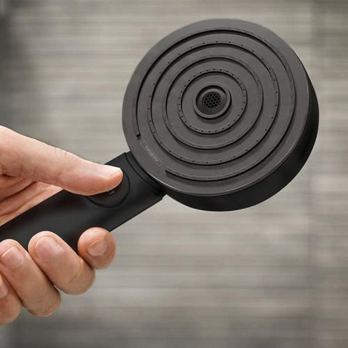 картинка Душевая лейка Hansgrohe Pulsify Select Activation EcoSmart черный матовый (24101670) от магазина Сантехстрой