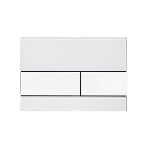картинка TECEsquare. Панель смыва,  стекло белое, клавиши нержавеющая сталь(сатин) от магазина Сантехстрой