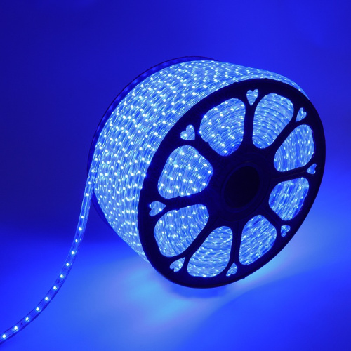 картинка LED лента 220 В,  10х7 мм,  IP67, SMD 2835, 60 LED/m,  цвет свечения синий,  бухта 100 м от магазина Сантехстрой