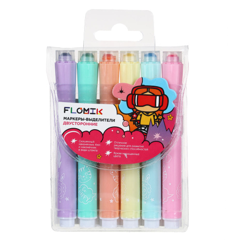 картинка FLOMIK Набор маркеров с фигурным стержнем, 6 цветов от магазина Сантехстрой