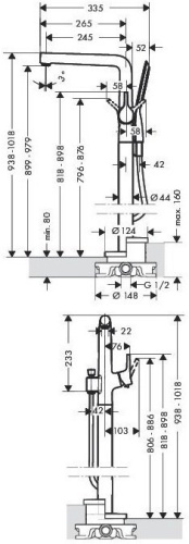 изображение talis s смеситель для ванны, однорычажный, напольный, хром  72412000