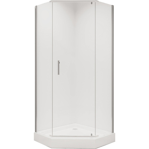 картинка Душевое ограждение Niagara Nova NG-6605-08 (90х90х195) трапеция,хром,дверь распашная,стекло прозрачное,1 место от магазина Сантехстрой