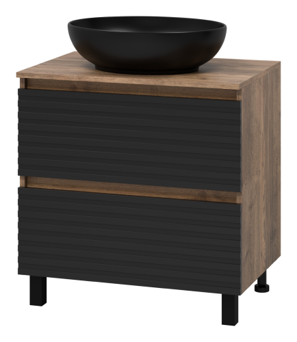 картинка Тумба с раковиной Dakota 70 (черная) + раковина Melana MLN-320328MB 46 (черная) от магазина Сантехстрой