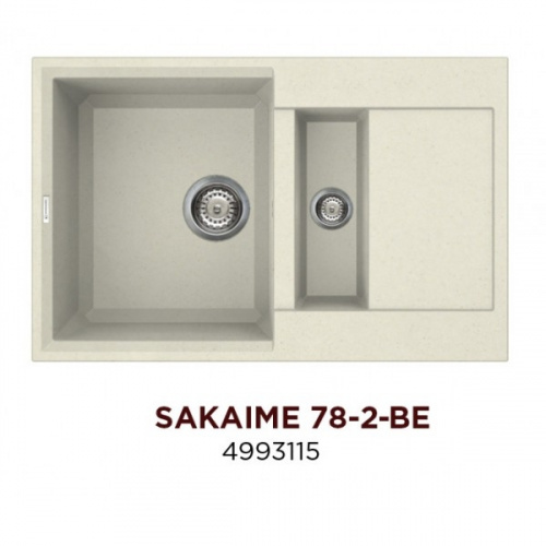 картинка Кухонная мойка Omoikiri Sakaime 78-2 BE Ваниль 4993115 от магазина Сантехстрой