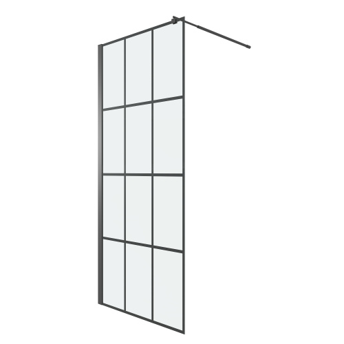картинка Душевая перегородка Niagara Eco NG-552-90BLACK (90х190) черный,стекло клетка,1 место от магазина Сантехстрой