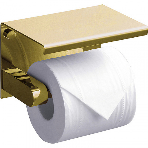 картинка Держатель туалетной бумаги Rush Edge ED77141 Gold с полкой Золото от магазина Сантехстрой