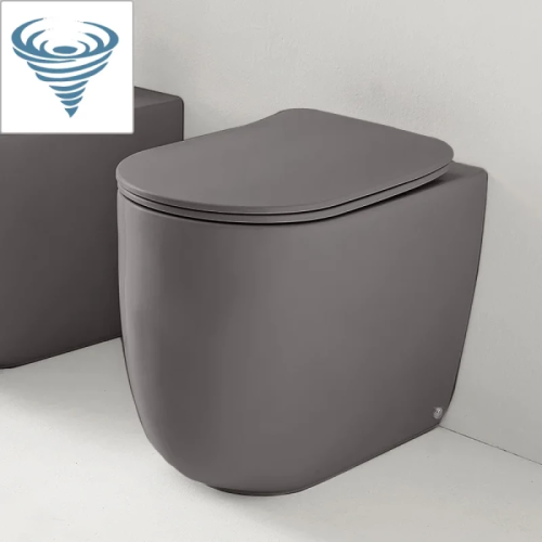 картинка Kerasan Nolita Унитаз безободковый пристенный 55х35 см, смыв TORNADO, с креплениями WB5N, цвет FERRO MATT от магазина Сантехстрой