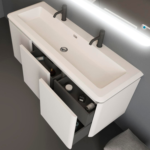 картинка Тумба под раковину Cezares Stylus 140 55230 подвесная Bianco opaco от магазина Сантехстрой