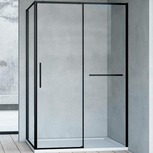 картинка Душевой уголок Vincea Slim Soft 150x100 VSR-1SS1015CLB профиль Черный стекло прозрачное от магазина Сантехстрой