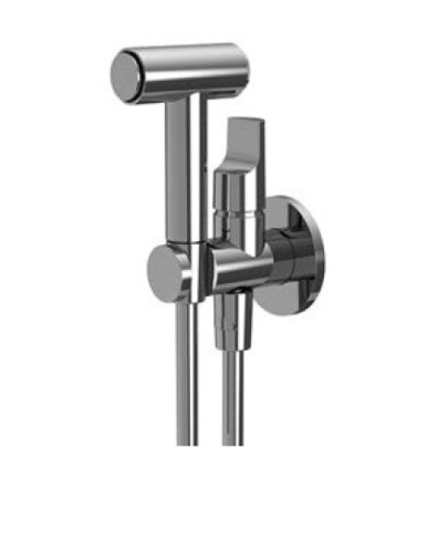 картинка Fima Carlo Frattini Collettività Гигиенический душ, настенный, со шлангом 120см., цвет: брашированный никель (внешняя часть смесителя) от магазина Сантехстрой