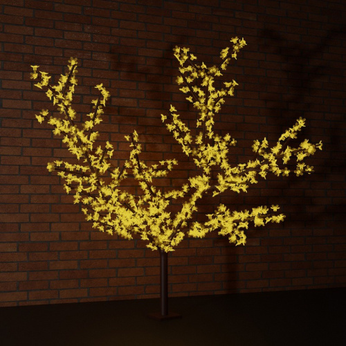 картинка Светодиодное дерево Сакура высота 1,5м,  диаметр кроны 1,8м,  желтые светодиоды,  IP 65, понижающий трансформатор в комплекте NEON-NIGHT от магазина Сантехстрой