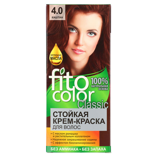 картинка Краска для волос FITO COLOR Classic, 115 мл, тон 4.0 каштан от магазина Сантехстрой